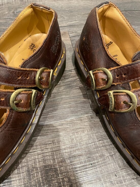 VTG 90s Made in England Dr. Doc Martens Mary Janes 8065 Brown UK 4 US 6 - Picture 9 of 9